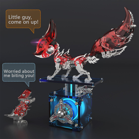 diy 3d metal linglong fox model building kits for adults