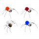 diy handmade electronic 4 spiders kits toys glow light decor - transparent + orange + red + blue