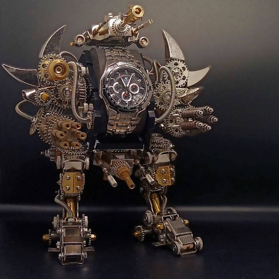 diy mechanical watch metal assembly mecha creative decor model