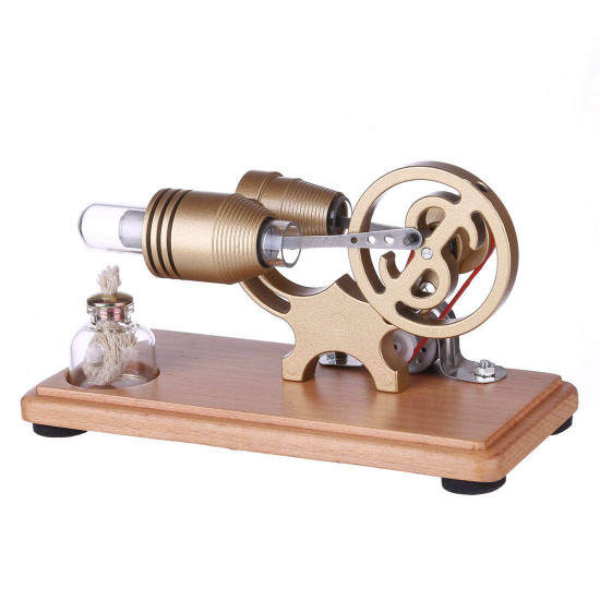 diy γ-shape assembly  retro stirling engine kit generator sterling model with led light science educational toy