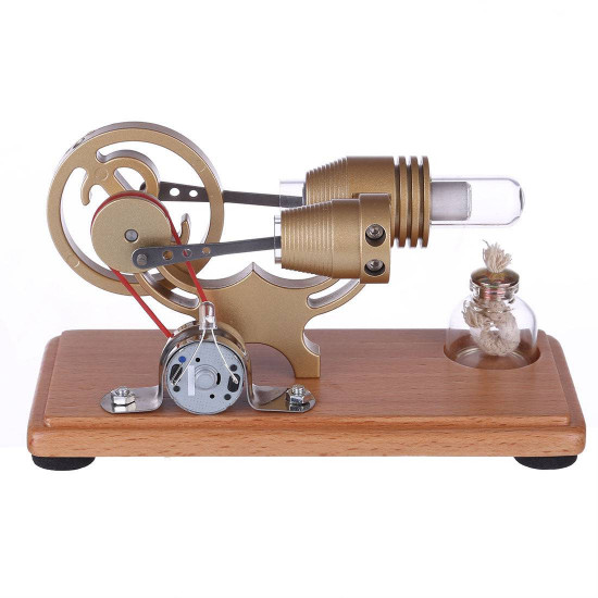 diy γ-shape assembly  retro stirling engine kit generator sterling model with led light science educational toy