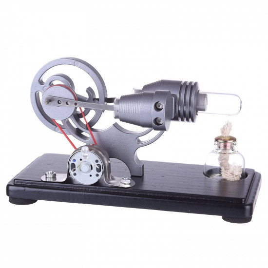 diy γ-shape assembly  retro stirling engine kit generator sterling model with led light science educational toy