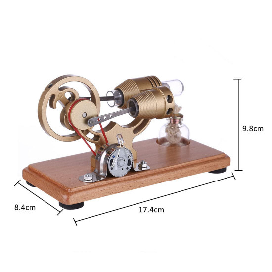 diy γ-shape assembly  retro stirling engine kit generator sterling model with led light science educational toy