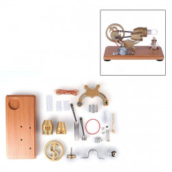 diy γ-shape assembly  retro stirling engine kit generator sterling model with led light science educational toy