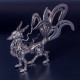 diy stainless steel 3d large nine-tailed fox model kit assembly crafts