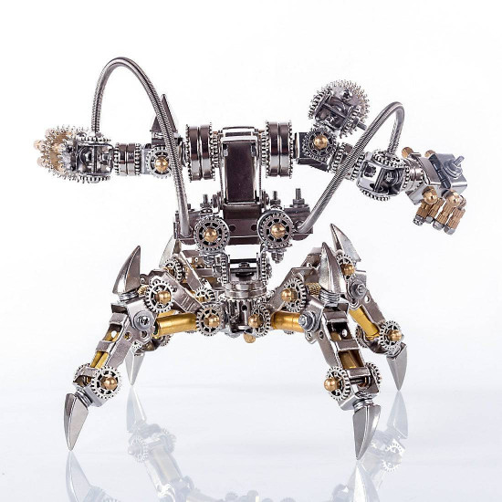 diy stainless steel 3d magnetic chaser mecha model kit without speaker for home decor