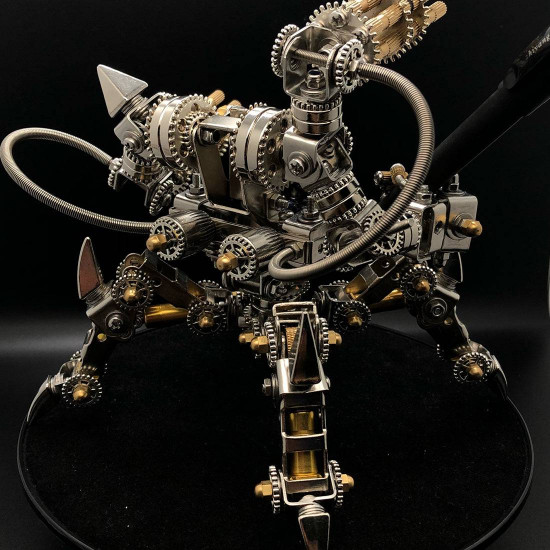 diy stainless steel 3d magnetic chaser mecha model kit without speaker for home decor