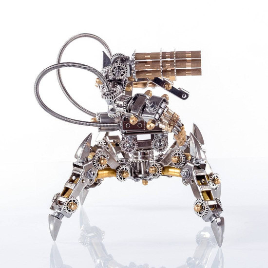 diy stainless steel 3d magnetic chaser mecha model kit without speaker for home decor