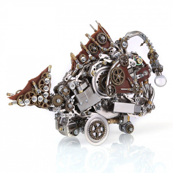 diy steampunk style metal anglerfish model kits 1000pcs+