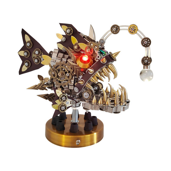 diy steampunk style metal anglerfish model kits 1000pcs+