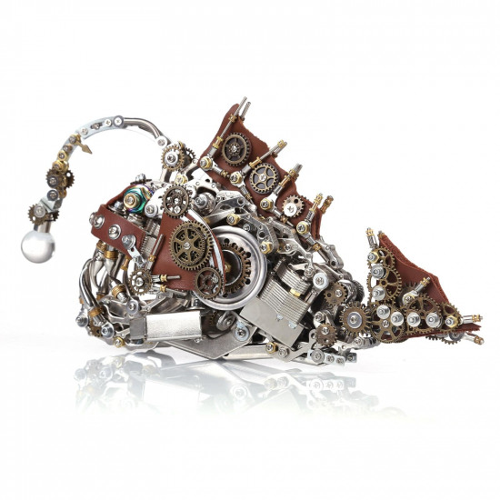 diy steampunk style metal anglerfish model kits 1000pcs+