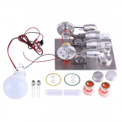 double cylinder stirling engine motor model educational toy electricity generator physics science experiment kits