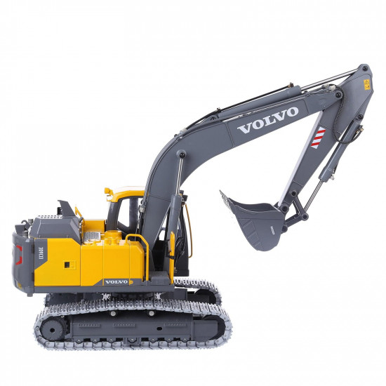 e111-003 1/14 2.4g remote control hydraulic excavator engineering construction vehicle model toy - rtr version yellow