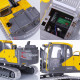 e111-003 1/14 2.4g remote control hydraulic excavator engineering construction vehicle model toy - rtr version yellow