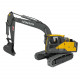 e111-003 1/14 2.4g remote control hydraulic excavator engineering construction vehicle model toy - rtr version yellow