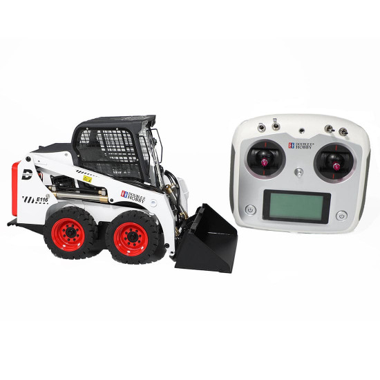 e116-003 1/14 2.4g alloy hydraulic skid steer loader engineering bulldozer construction remote control vehicle - rtr version