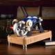 enjomor alpha type stirling engine twin-cylinder twin-piston ec engine model