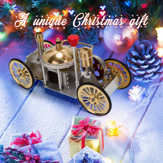 enjomor antique live steam-powered car model golden christmas