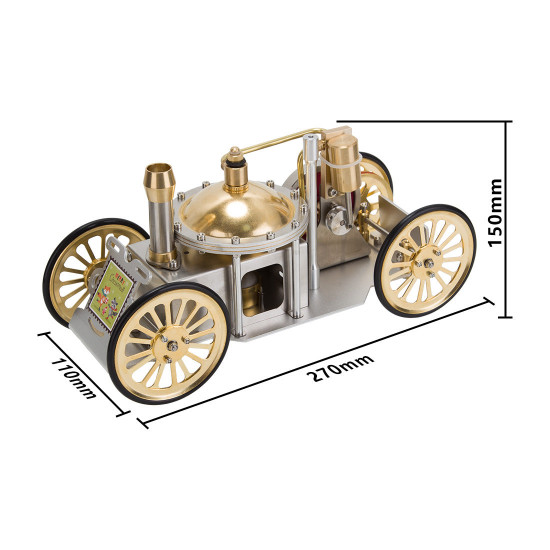 enjomor antique live steam-powered car model golden christmas