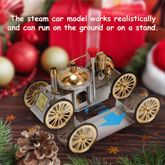 enjomor antique live steam-powered car model golden christmas