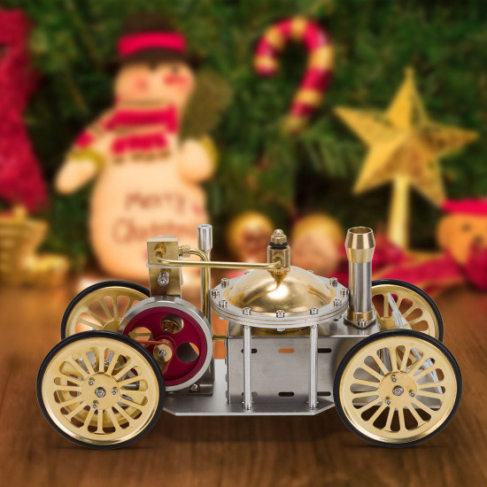 enjomor antique live steam-powered car model golden christmas