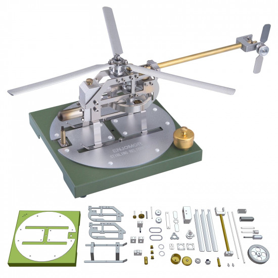 enjomor gamma hot air stirling engine helicopter with base diy model kit stem