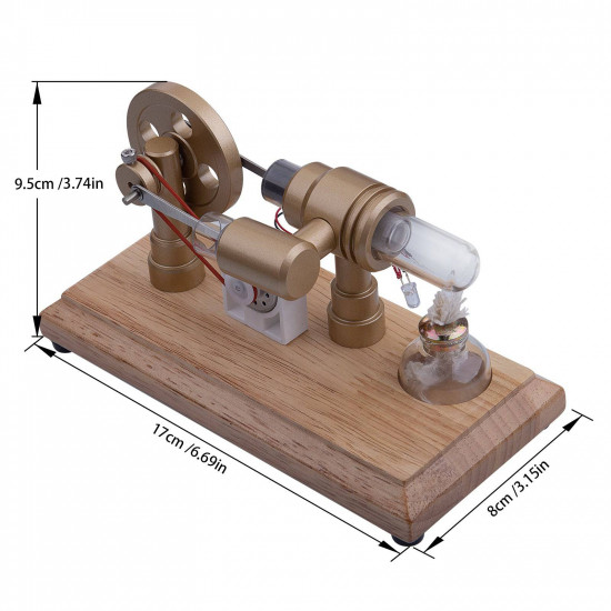 enjomor gamma led hot air stirling engine model