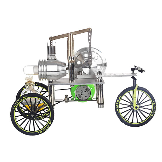 enjomor stirling engine powered tricycle model running trike rider toy