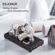 enjomor γ-type hot-air single cylinder stirling engine generator model toy