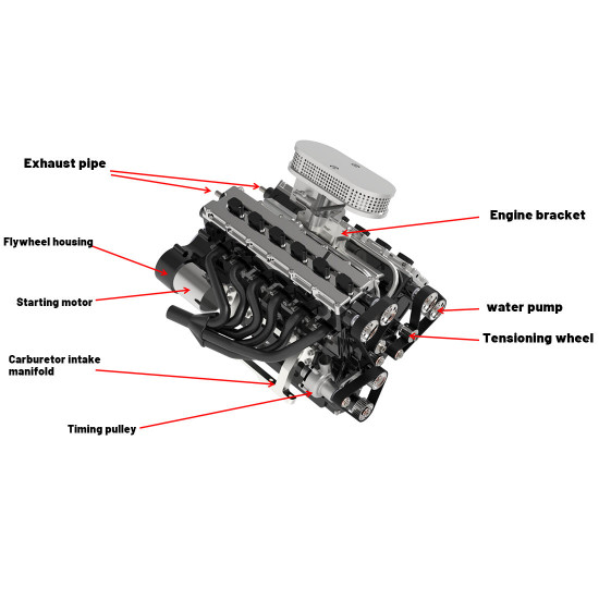 enjomor v12 gs-v12 72cc large scale v12 dohc four-stroke gasoline engine model water-cooled electric start