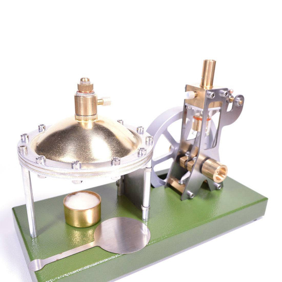 enjomor vertical transparent cylinder steam engine with ufo hero's engine boiler education toy gift for adults & kids