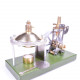 enjomor vertical transparent cylinder steam engine with ufo hero's engine boiler education toy gift for adults & kids