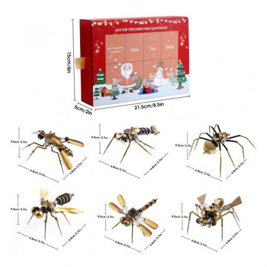 exquisite mechanical insect assembly model week series christmas gift set