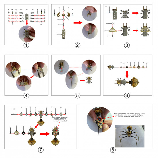 exquisite mechanical insect assembly model week series christmas gift set