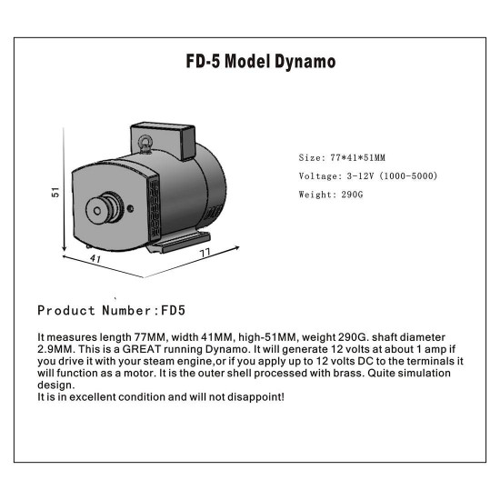 fd-5 12v miniature motor for m12 m16 internal combustion engine steam engine model