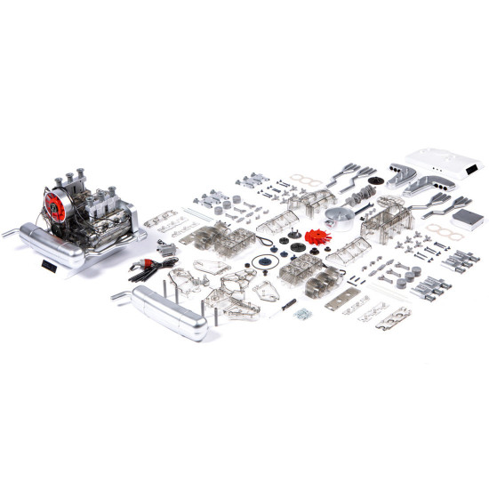 flat-six boxer car engine model kit that runs plastic 1/4