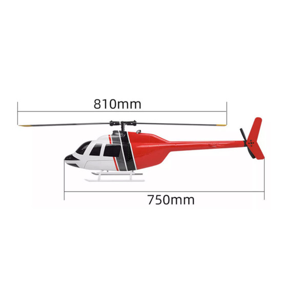 flywing bell-206-v2 470-class rc helicopter model 2.4g rc 6ch electric airplane