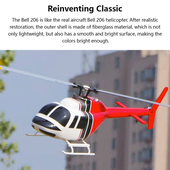 flywing bell-206-v2 470-class rc helicopter model 2.4g rc 6ch electric airplane