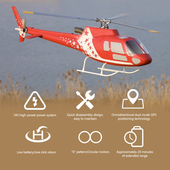 flywing squirrel-as350 470-class rc helicopter model 2.4g rc 6ch electric airplane model