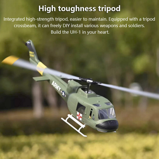 flywing uh1-v3 huey 470-class rc helicopter model 2.4g rc 6ch electric airplane