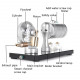 full metal retro style engine steam engine model with boiler alcohol & lamp kit k-005