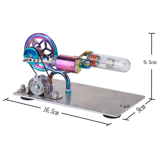 gamma free piston stirling engine with led lights physics demos