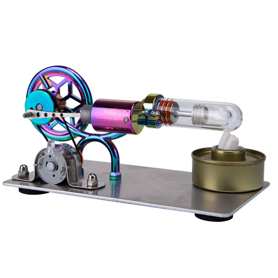 gamma free piston stirling engine with led lights physics demos