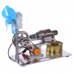 γ gammatype stirling engine generator model with led light bar & fan  science experiment educational toy