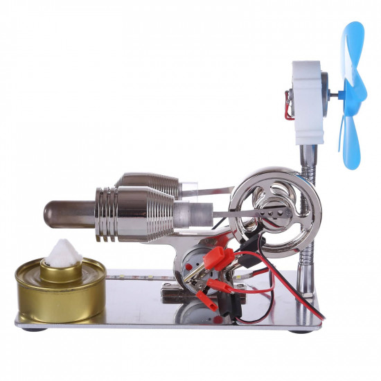 γ gammatype stirling engine generator model with led light bar & fan  science experiment educational toy