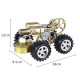 golden hot air stirling engine powered 4-wheel car engine model physical toy