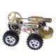 golden hot air stirling engine powered 4-wheel car engine model physical toy