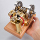 h76 5cc horizontal vintage stationary engine twin-cylinder ohv dual flywheel gasoline internal combustion engine model