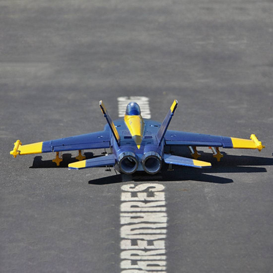 hand throwing epo foam rc fighter jet plane 475mm wingspan pnp - blue