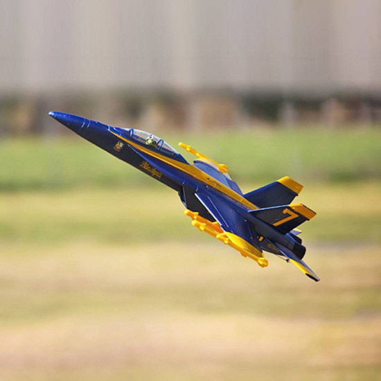 hand throwing epo foam rc fighter jet plane 475mm wingspan pnp - blue